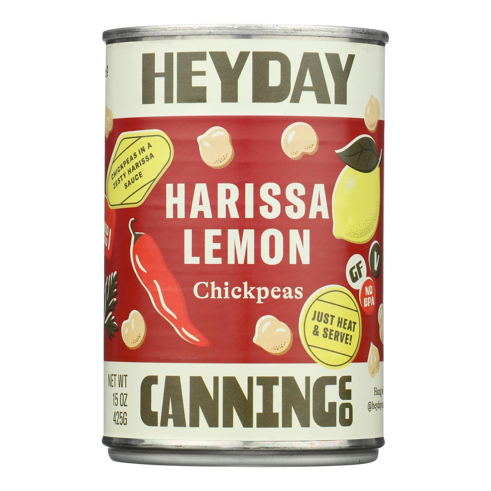 Heyday Canning Co. - Chickpeas Harissa Lemon - Cs Of 12-15 Oz Heyday Canning Co
