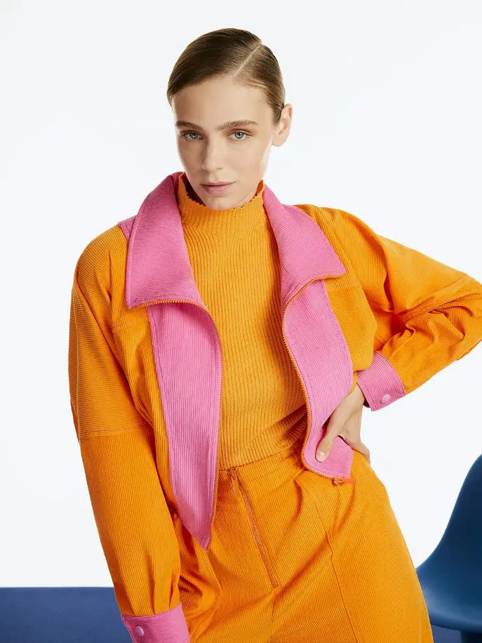 High Collar Corduroy Jacket Monique Store