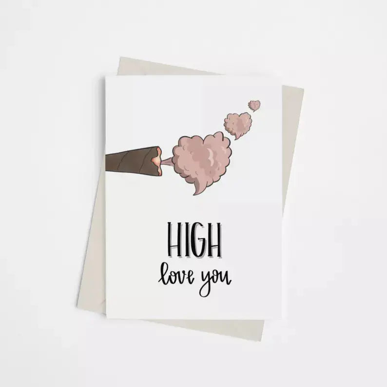 High Love You - Greeting Card Black Cat Bazaar