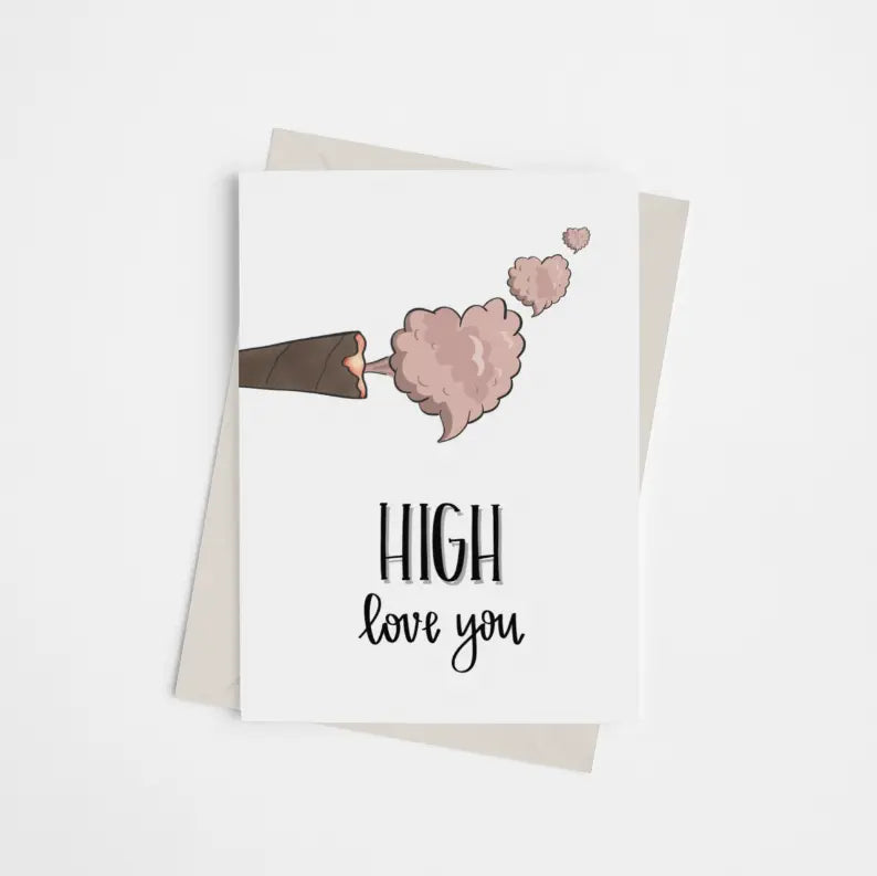 High Love You - Greeting Card Black Cat Bazaar