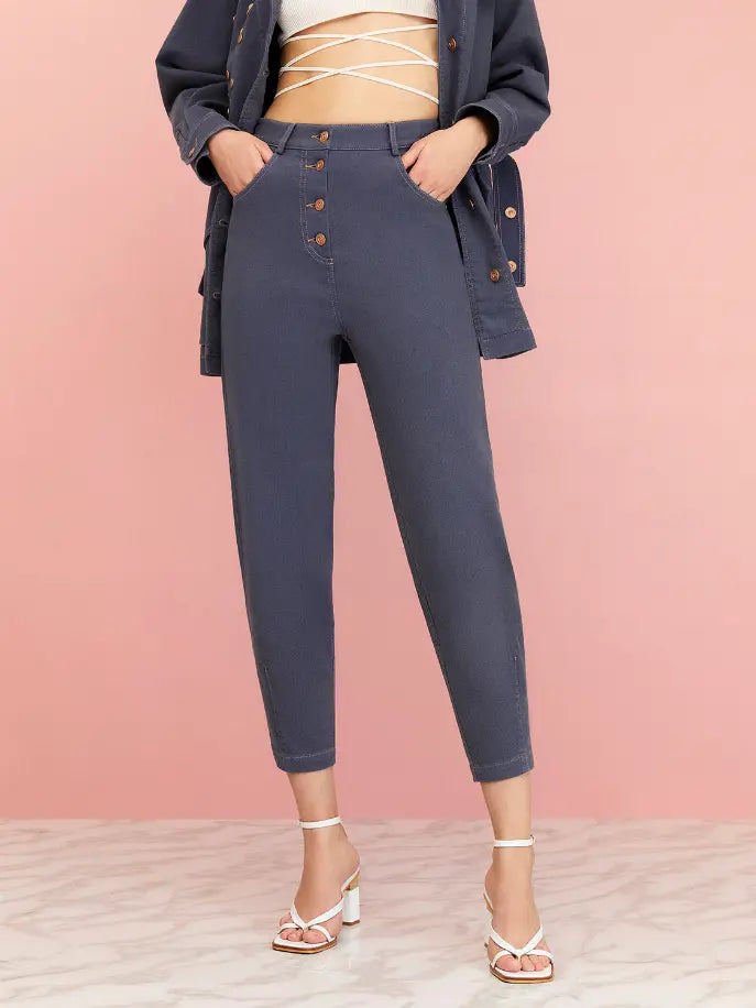 High-Waisted Mom Denim Pants Nocturne