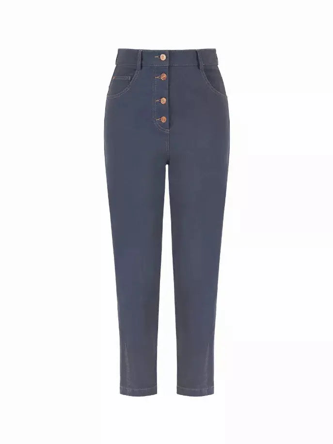 High-Waisted Mom Denim Pants Nocturne