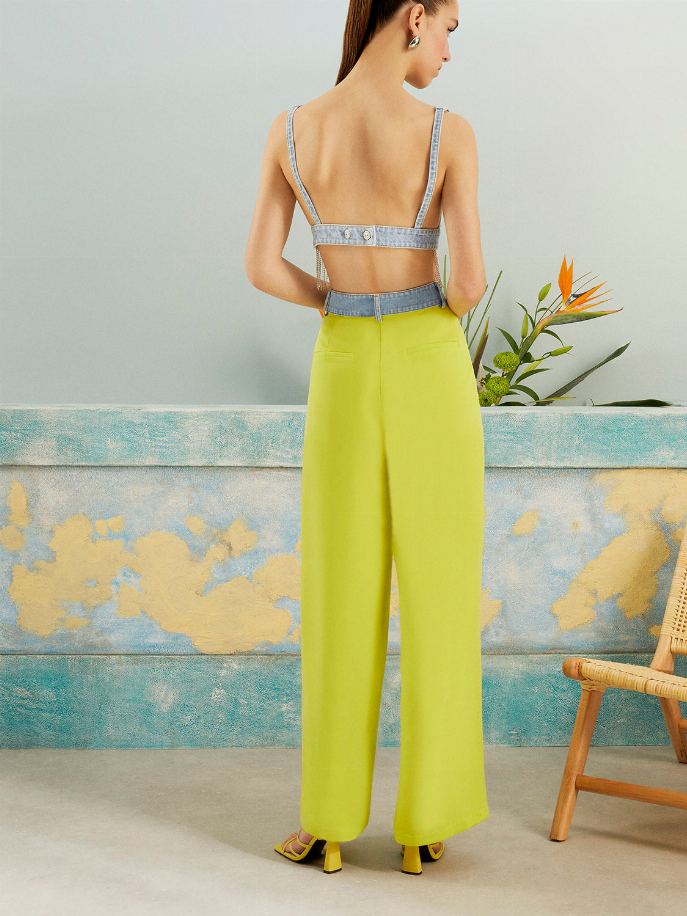 High-Waisted Wide Leg  Pants Monique Store