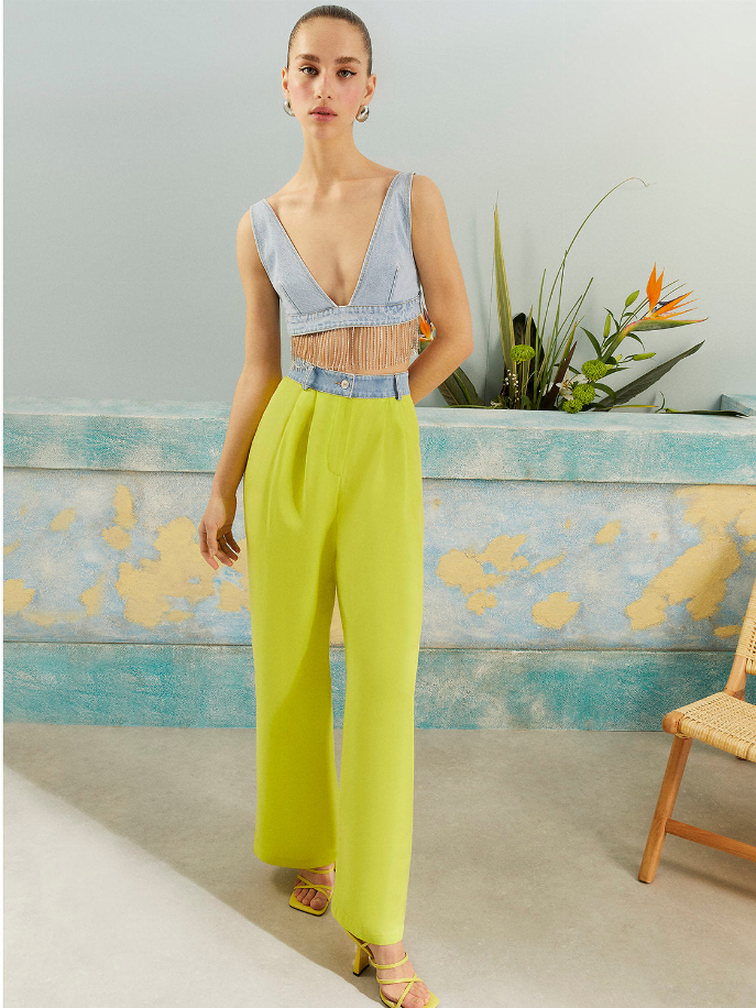 High-Waisted Wide Leg  Pants Monique Store