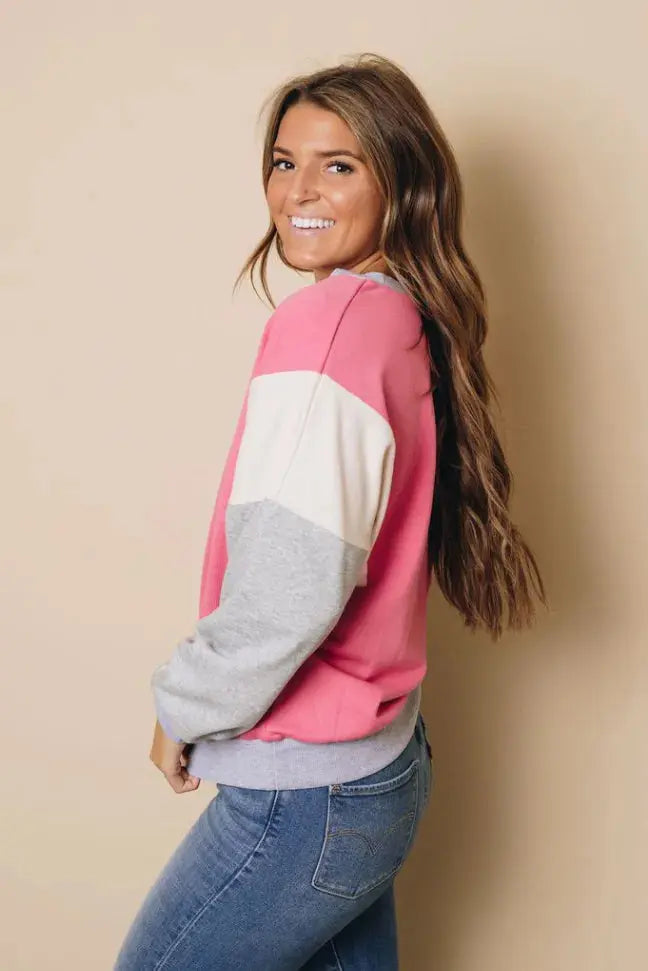 Hilly Colorblock Pullover Sweatshirt Stay Warm in Style