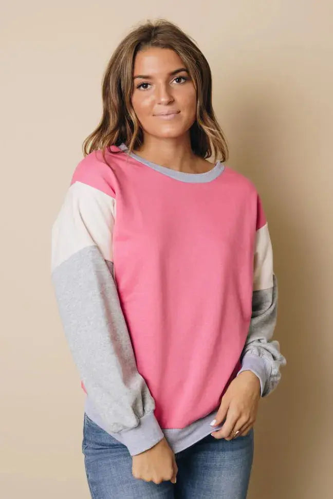 Hilly Colorblock Pullover Sweatshirt Stay Warm in Style