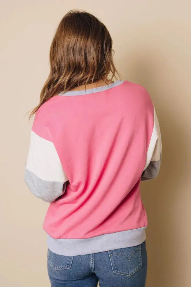 Hilly Colorblock Pullover Sweatshirt Stay Warm in Style