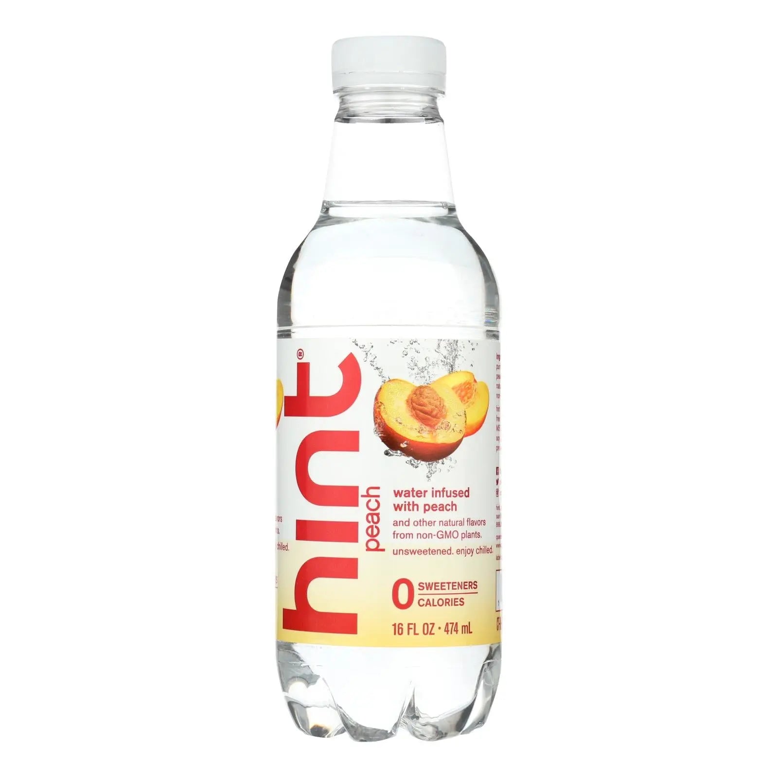 Hint Peach Water - Peach - Case Of 12 - 16 Fl Oz. Hint