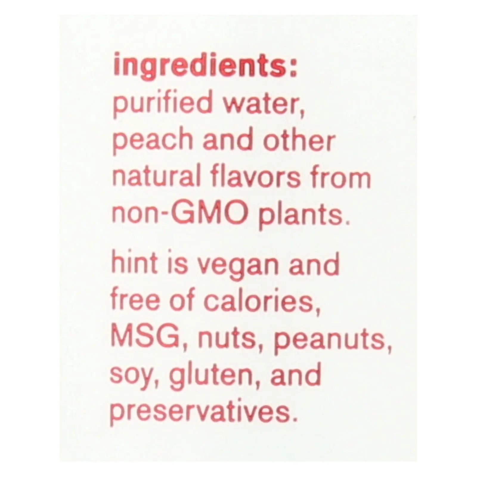 Hint Peach Water - Peach - Case Of 12 - 16 Fl Oz. Hint