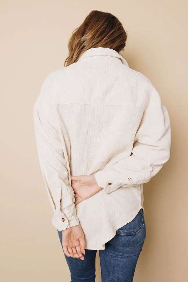 Hippen Corduroy Button Down Top Stay Warm in Style