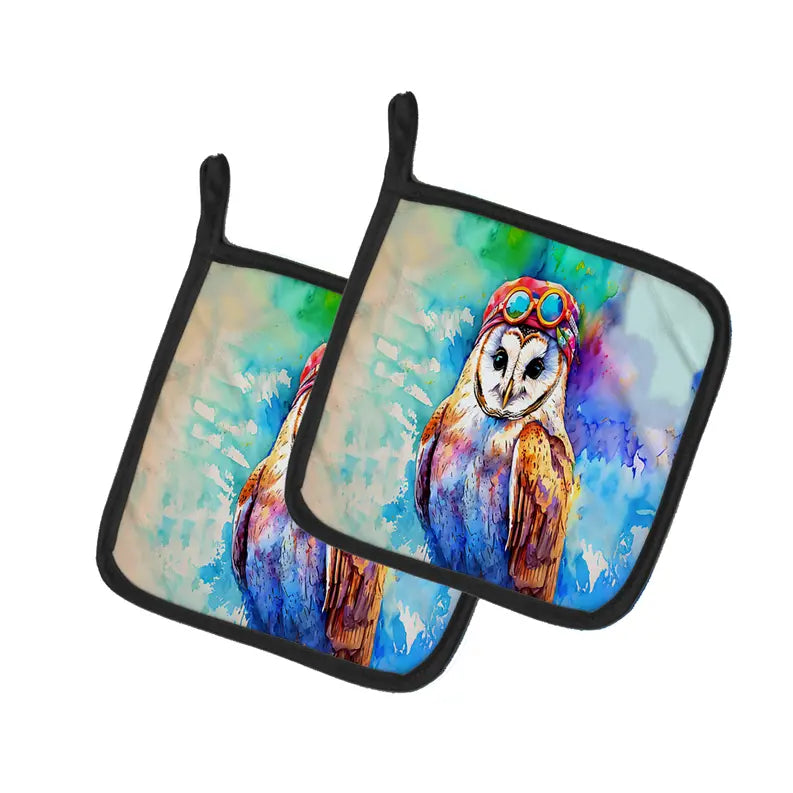 Hippie Animal Cow Pair of Pot Holders Caroline's Treasures