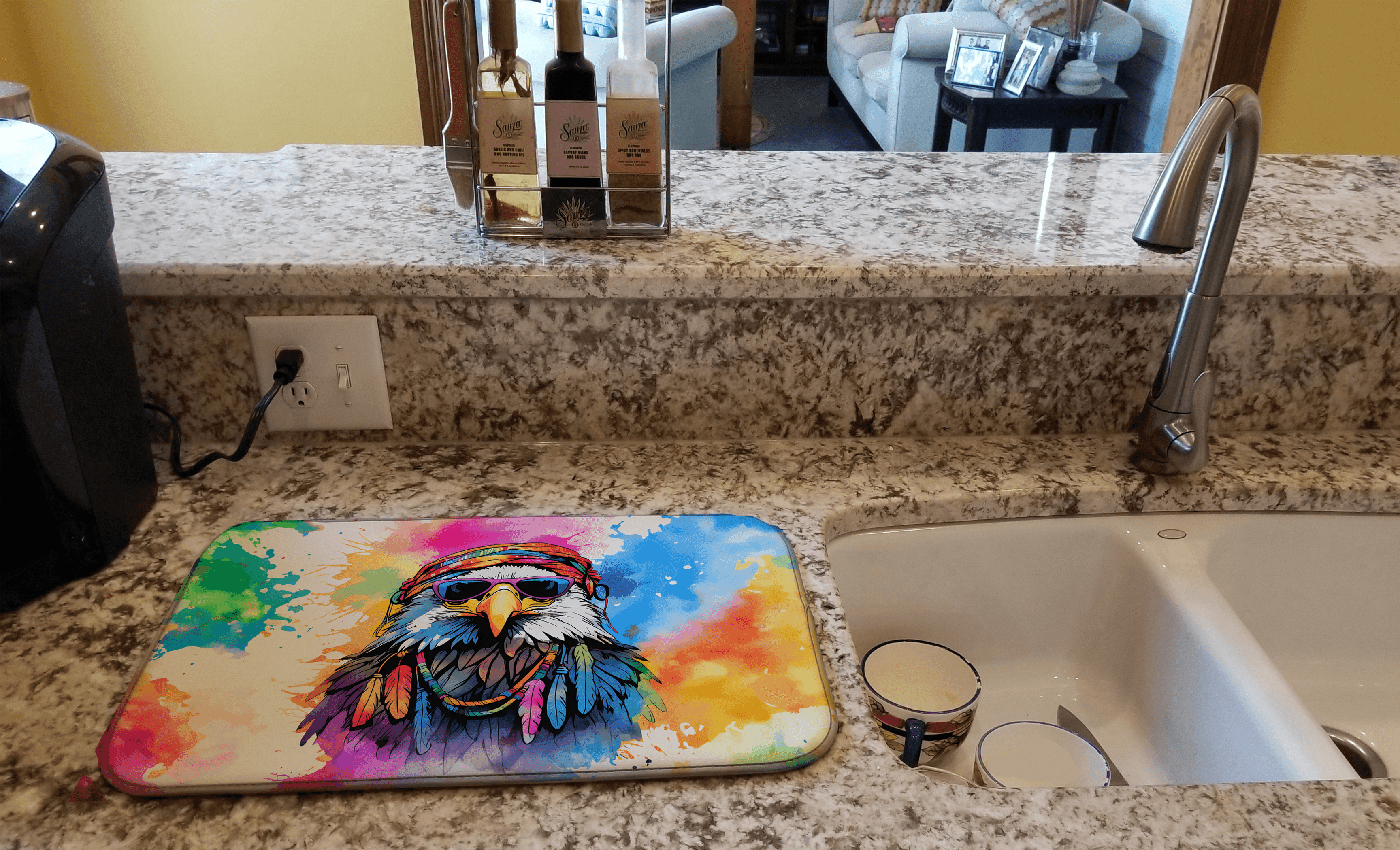 Hippie Animal Eagle Dish Drying Mat Caroline's Treasures