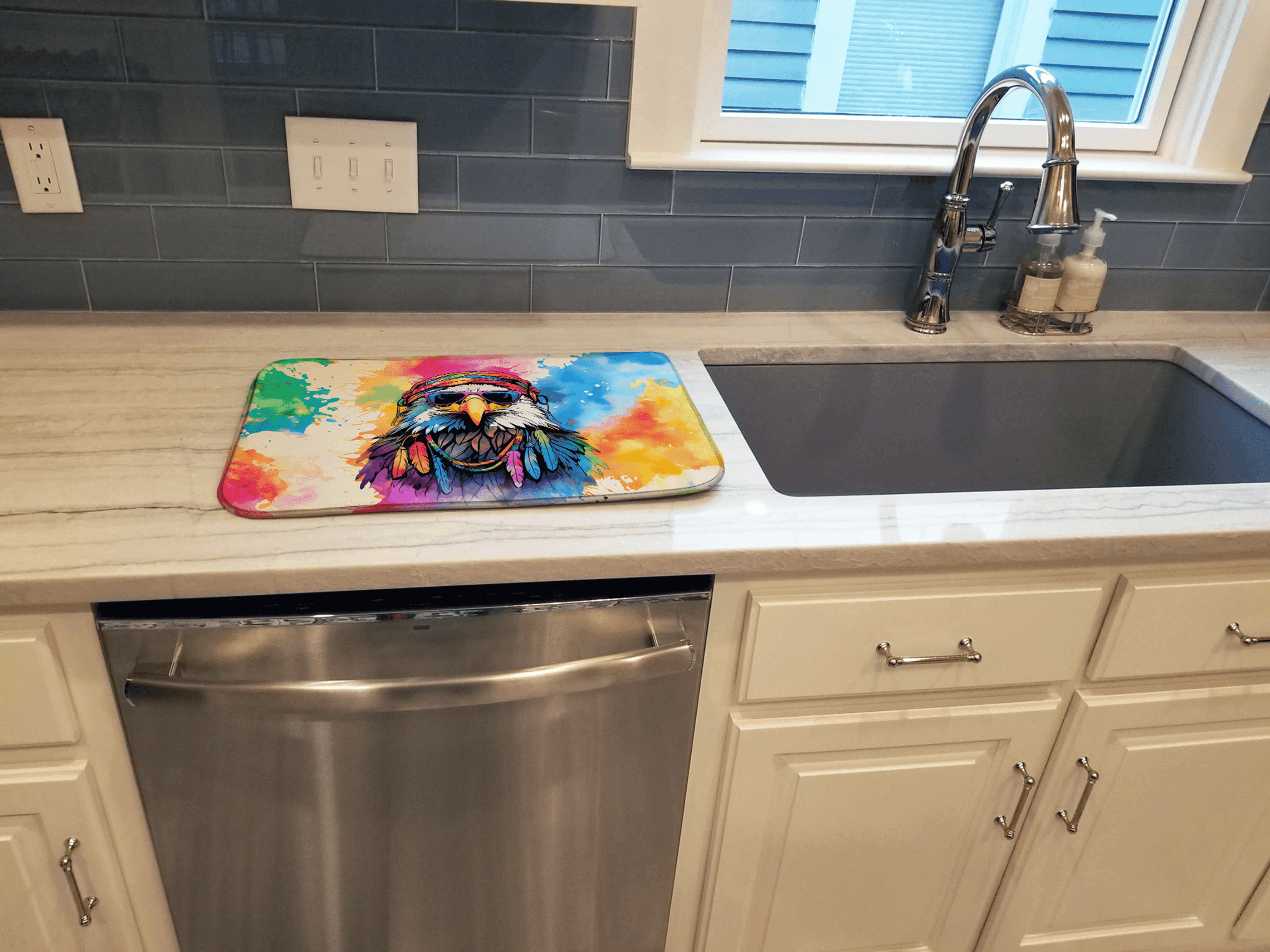 Hippie Animal Eagle Dish Drying Mat Caroline's Treasures