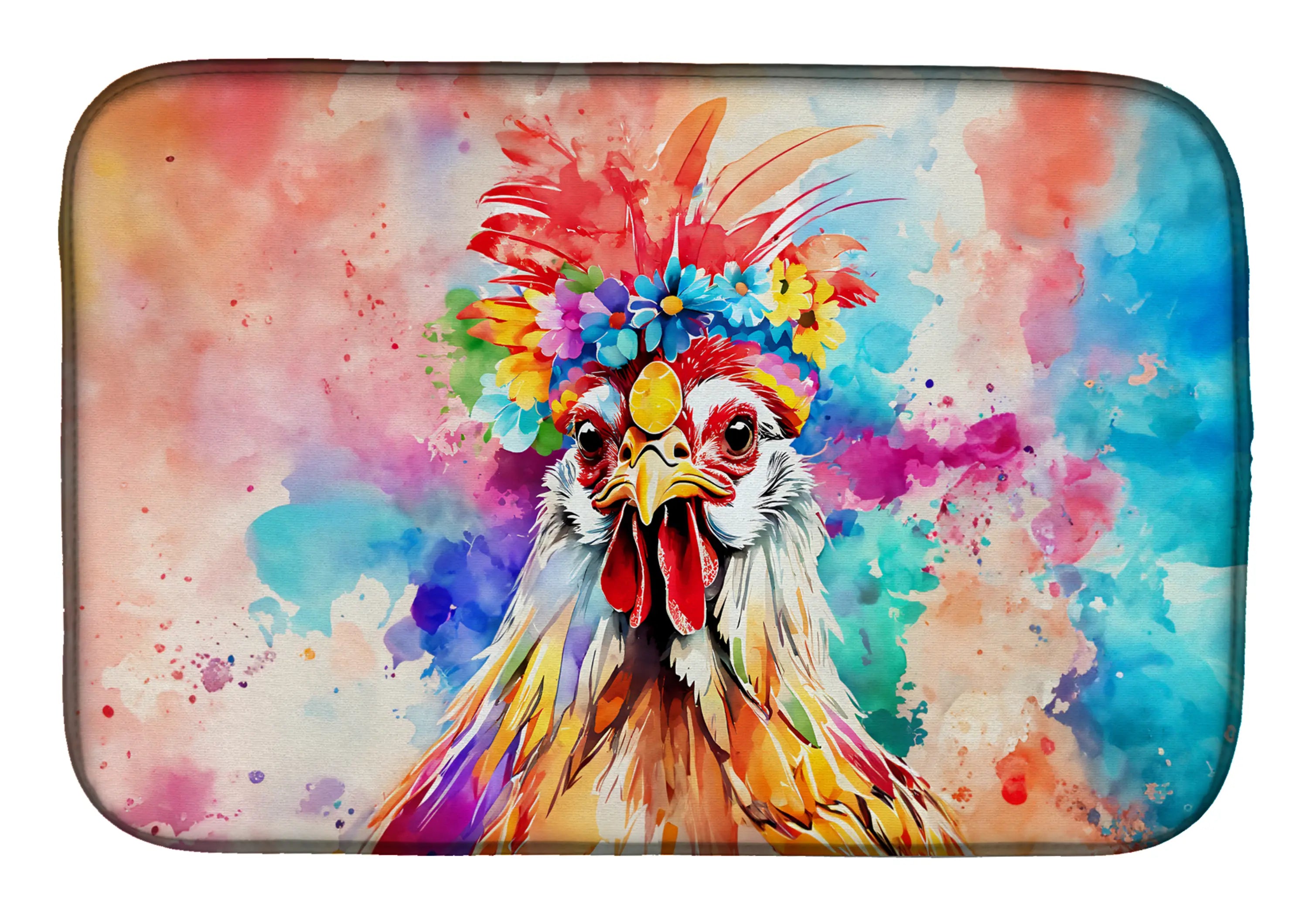 Hippie Animal Polish Poland Rooster Dish Drying Mat Caroline's Treasures