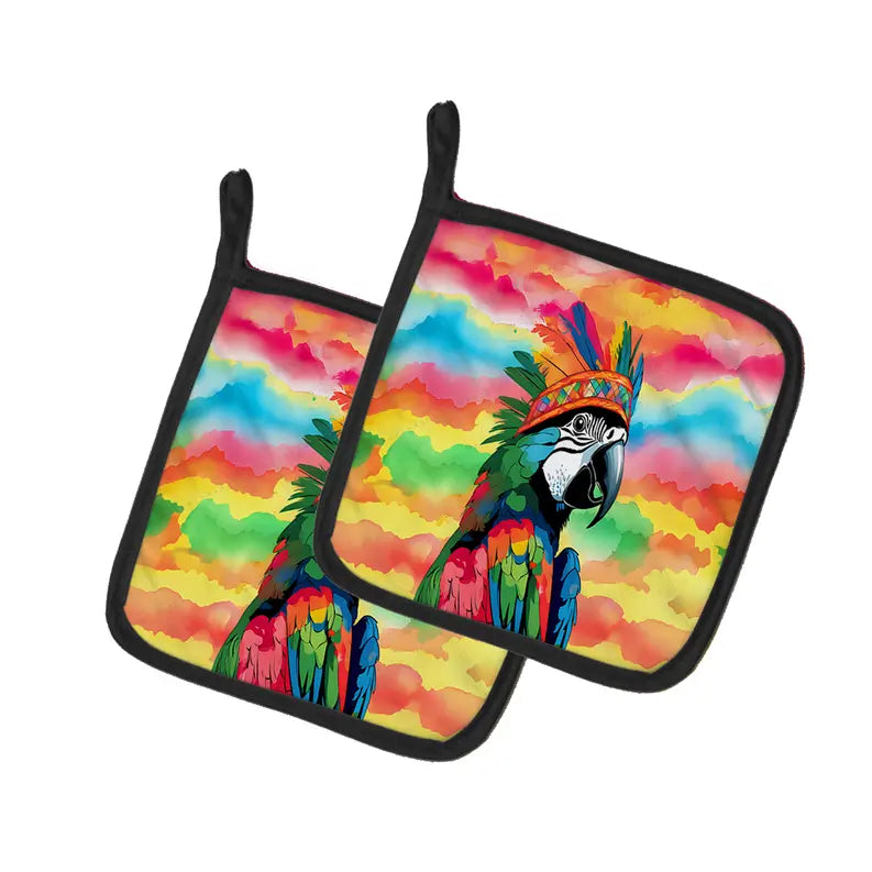 Hippie Animal Red Rooster Pair of Pot Holders Caroline's Treasures