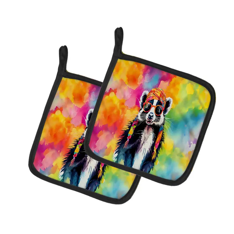 Hippie Animal Sheep Pair of Pot Holders Caroline's Treasures