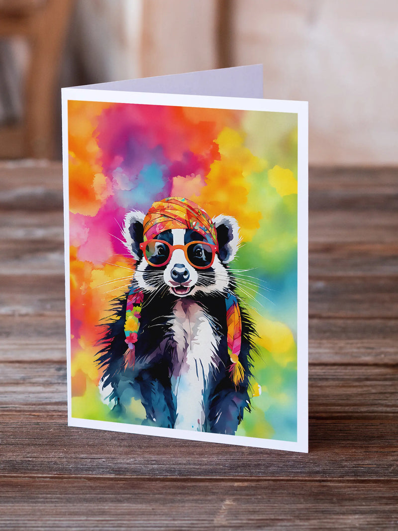 Hippie Animal Skunk Greeting Cards Pack of 8 Caroline's Treasures