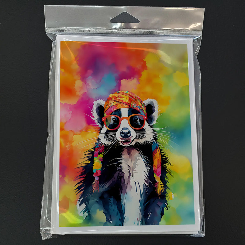 Hippie Animal Skunk Greeting Cards Pack of 8 Caroline's Treasures
