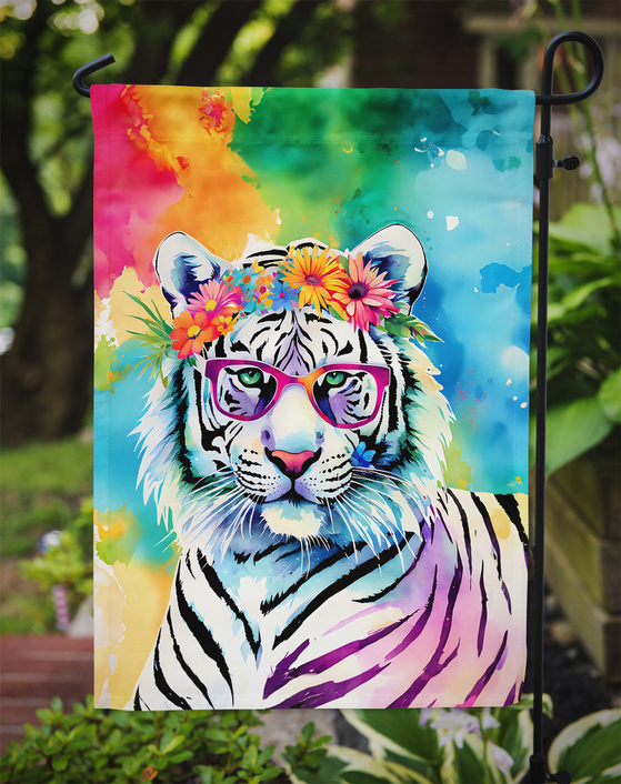 Hippie Animal White Tiger Garden Flag Caroline's Treasures