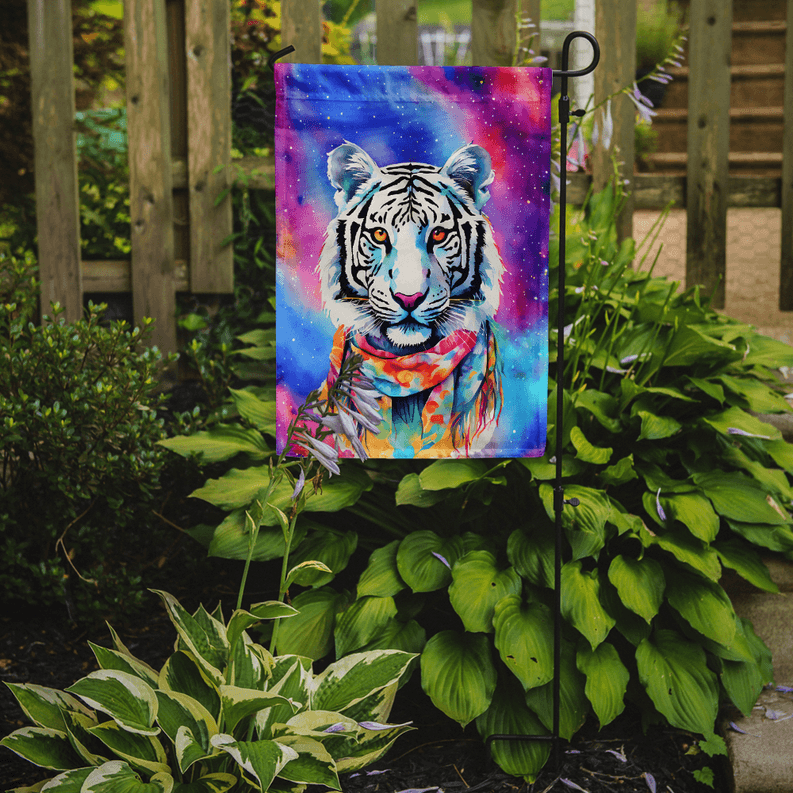 Hippie Animal White Tiger Garden Flag Caroline's Treasures