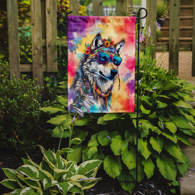 Hippie Animal Wolf Garden Flag Caroline's Treasures