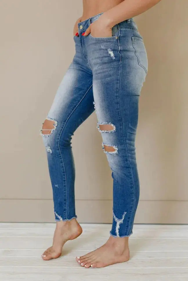 Hit Me Up High Rise Jeans Stay Warm in Style