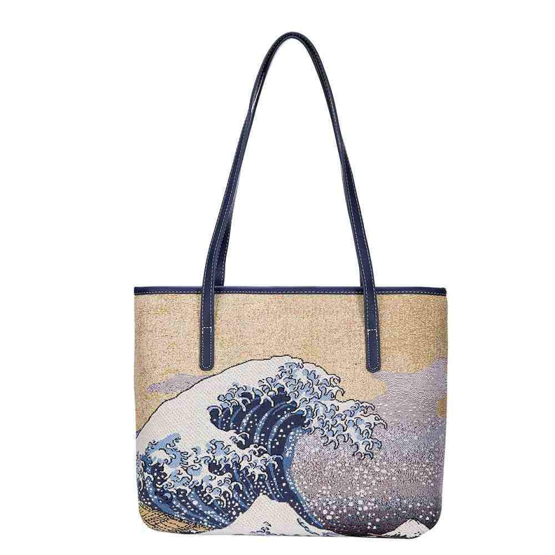 Hokusai Great Wave Off Kanagawa College/Shoulder Tote Bag Signare USA