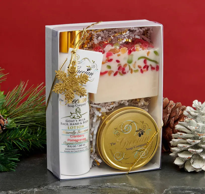 Holiday Lotion, Soap & Candle Gift Set Grecian Soap