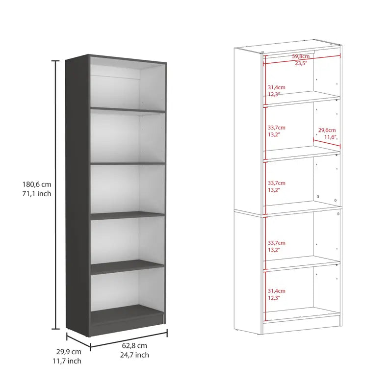 Home 4 Shelves Bookcase TUHOME