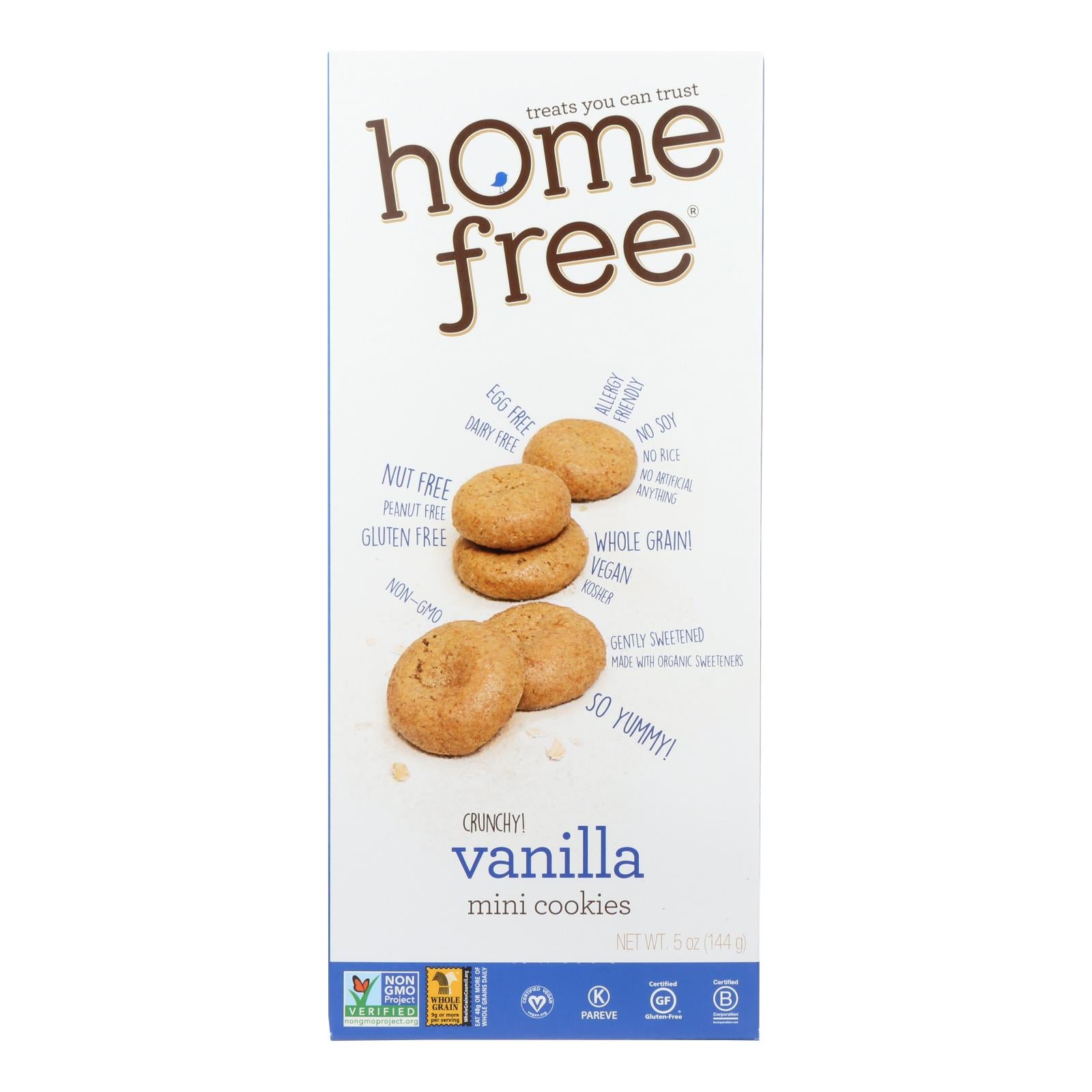 Homefree - Gluten Free Mini Cookies - Vanilla - Case Of 6 - 5 Oz. Homefree