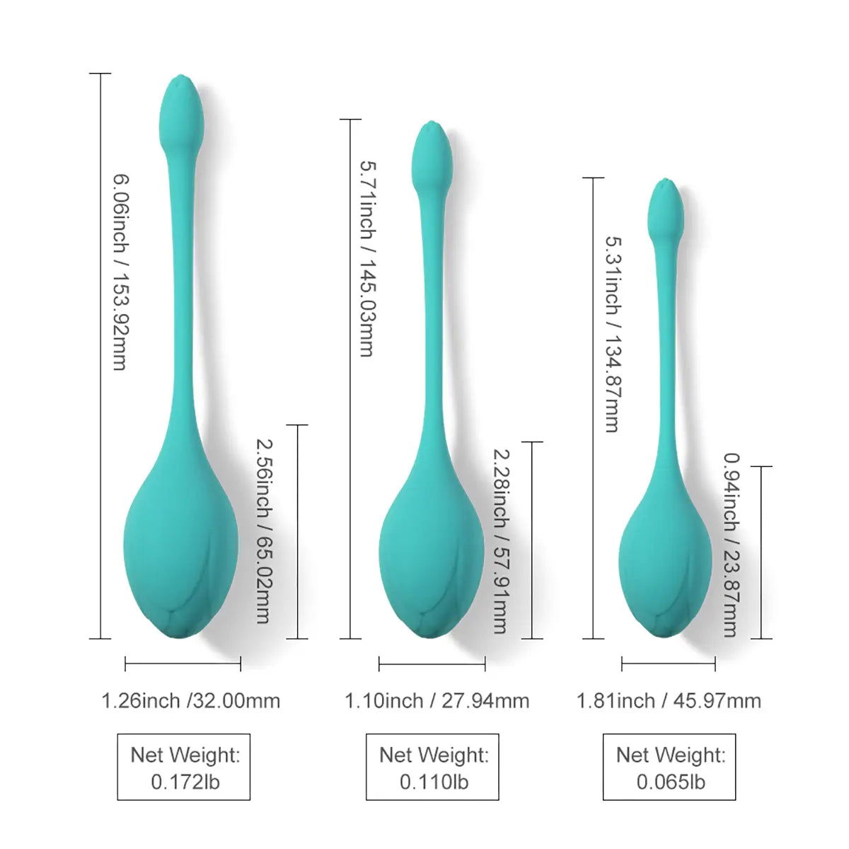 Honey Play Box Bluebell Floral Weighted Kegel Ball 3-Piece Exercise Set Honey Play Box