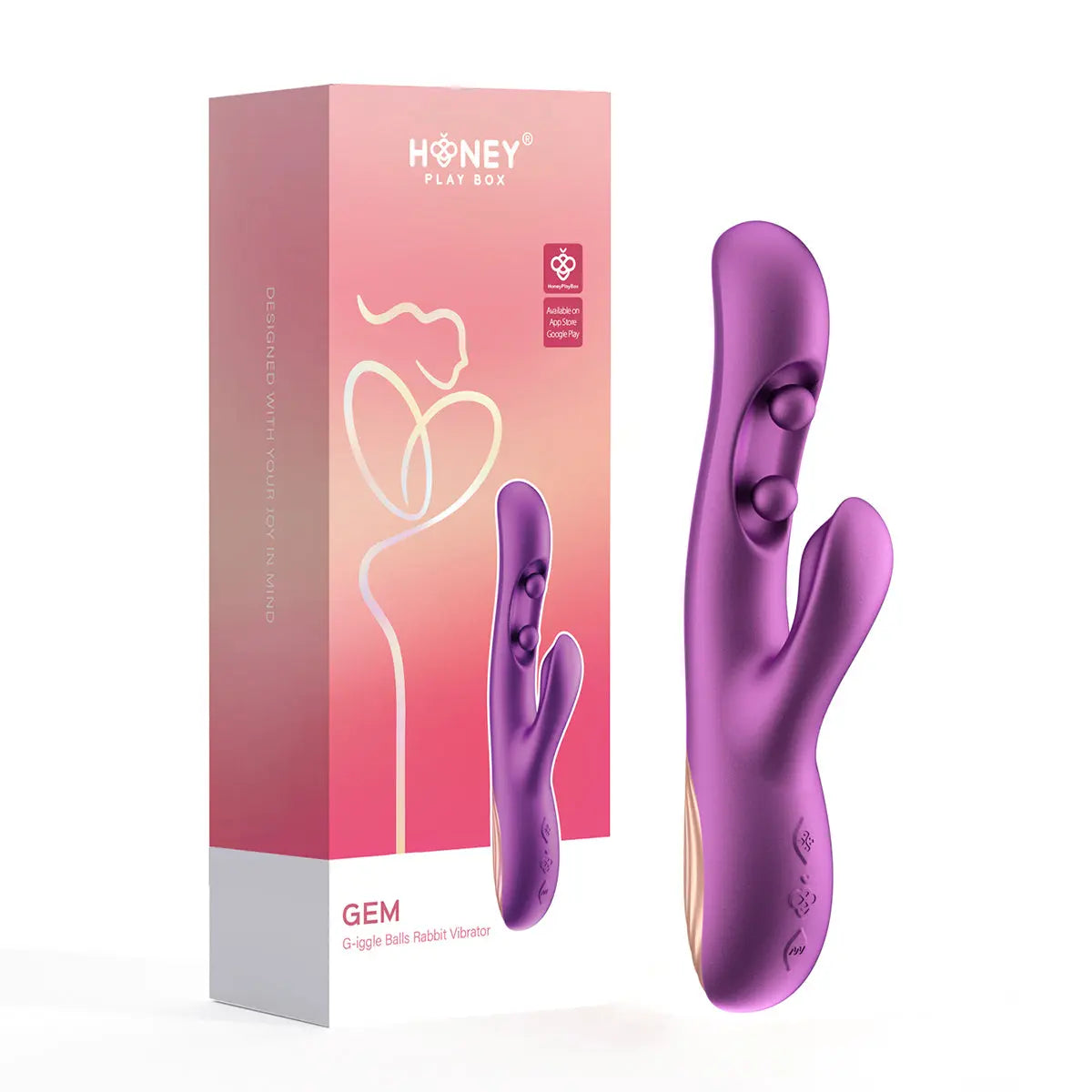 Honey Play Box Gem Pressure Sensing App-Controlled Twin Balls Rabbit Purple Honey Play Box