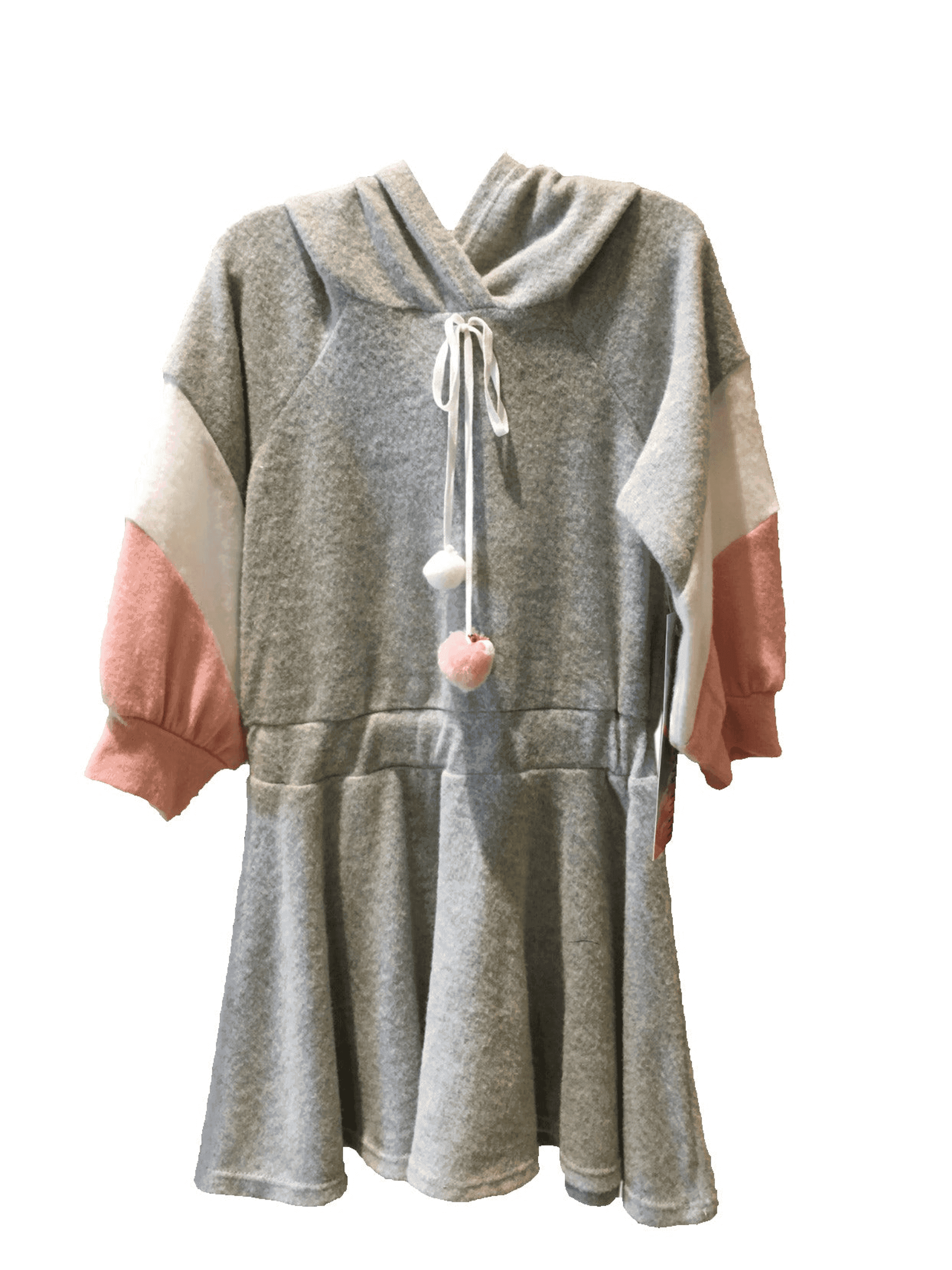 Hooded Hacci Color Block Dress Chevron Detail Little Mass