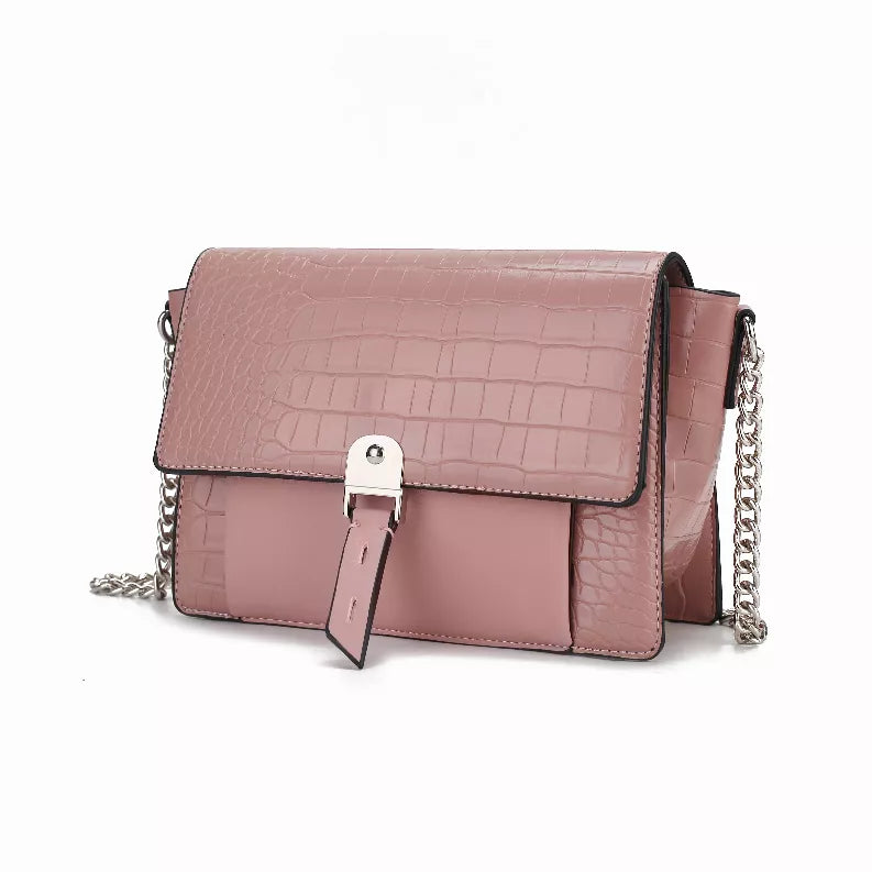 Hope Crocodile Embossed Vegan Leather Women's Shoulder Bag MKF Collection by Mia K.