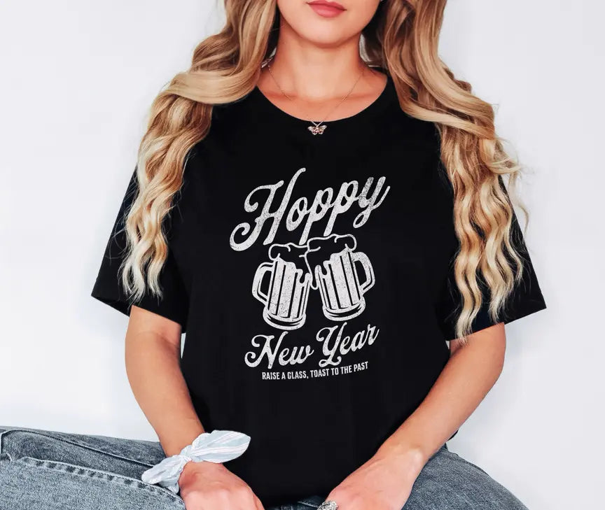 Hoppy New Year Funny Beer New Year's Eve Shirt Stiles Tee