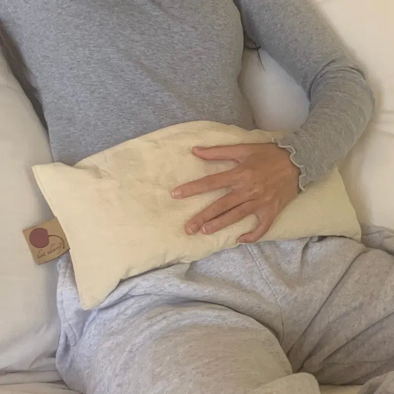 Hot Cherry Cervical/Rectangle Neck Pillow in Unbleached, Pre-washed, with Cherry Blossom Pillowcase Hot Cherry