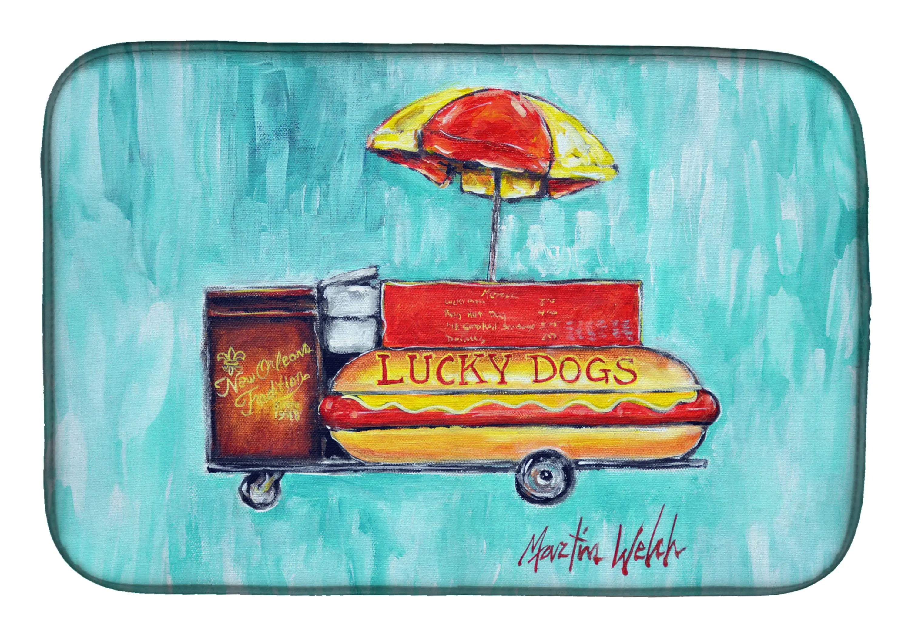 Hot Dog Cart Dish Drying Mat Caroline's Treasures