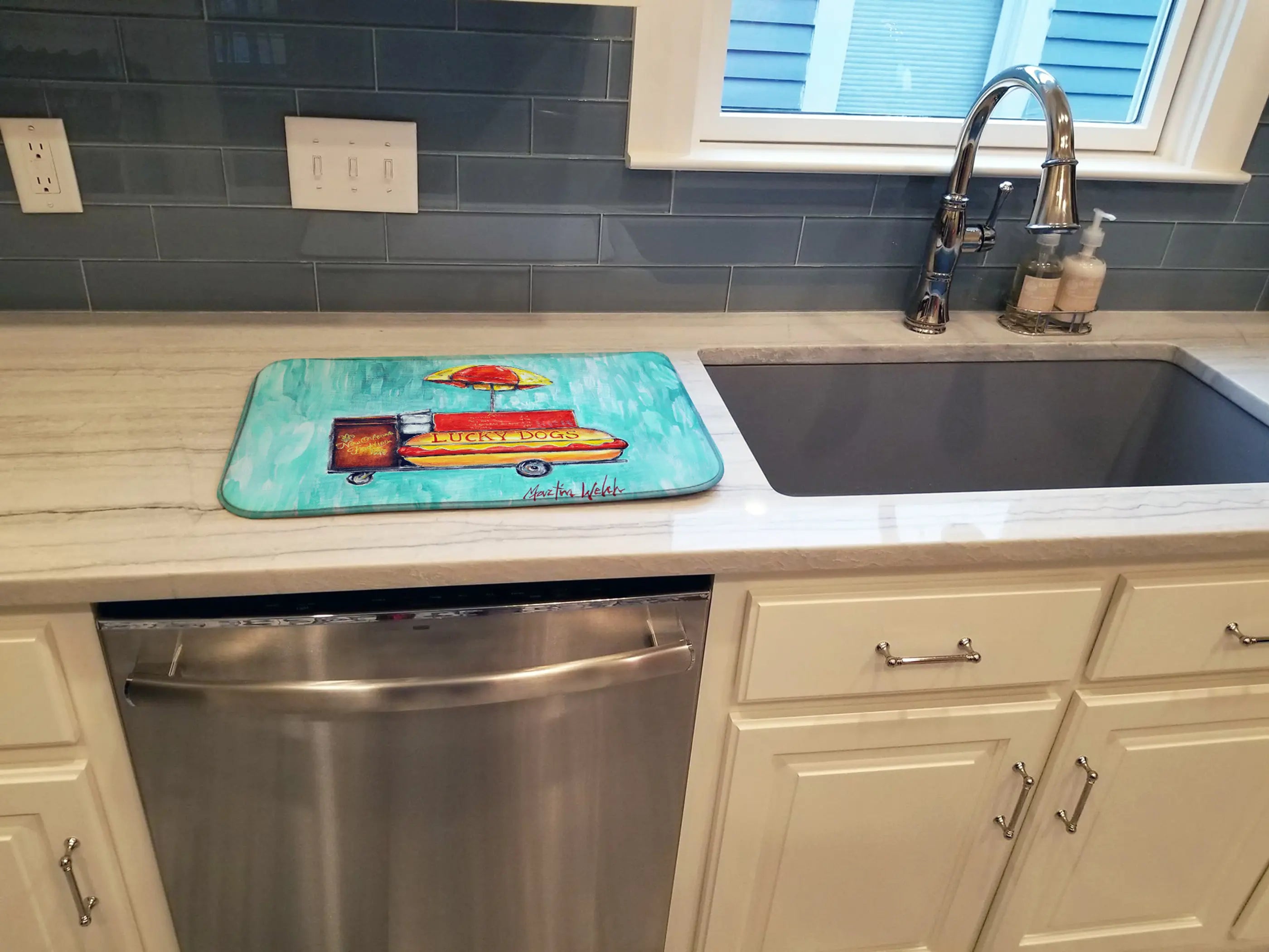 Hot Dog Cart Dish Drying Mat Caroline's Treasures