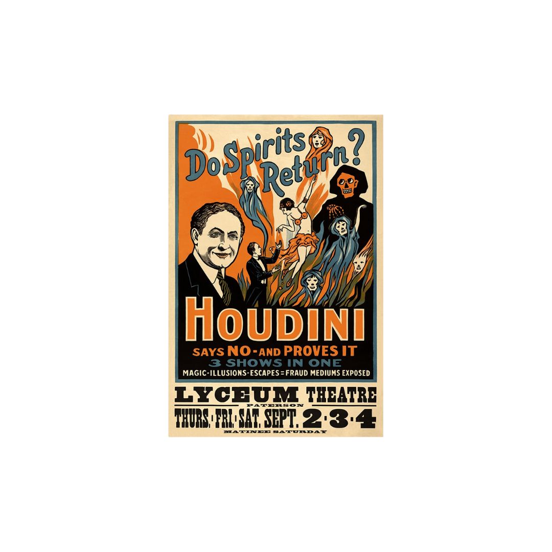 Houdini Spirits Vintage Magic Unframed Print Wall Art - GreatEagleInc