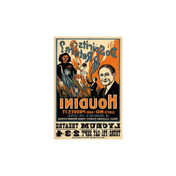 Houdini Spirits Vintage Magic Unframed Print Wall Art Homeroots Home Decor