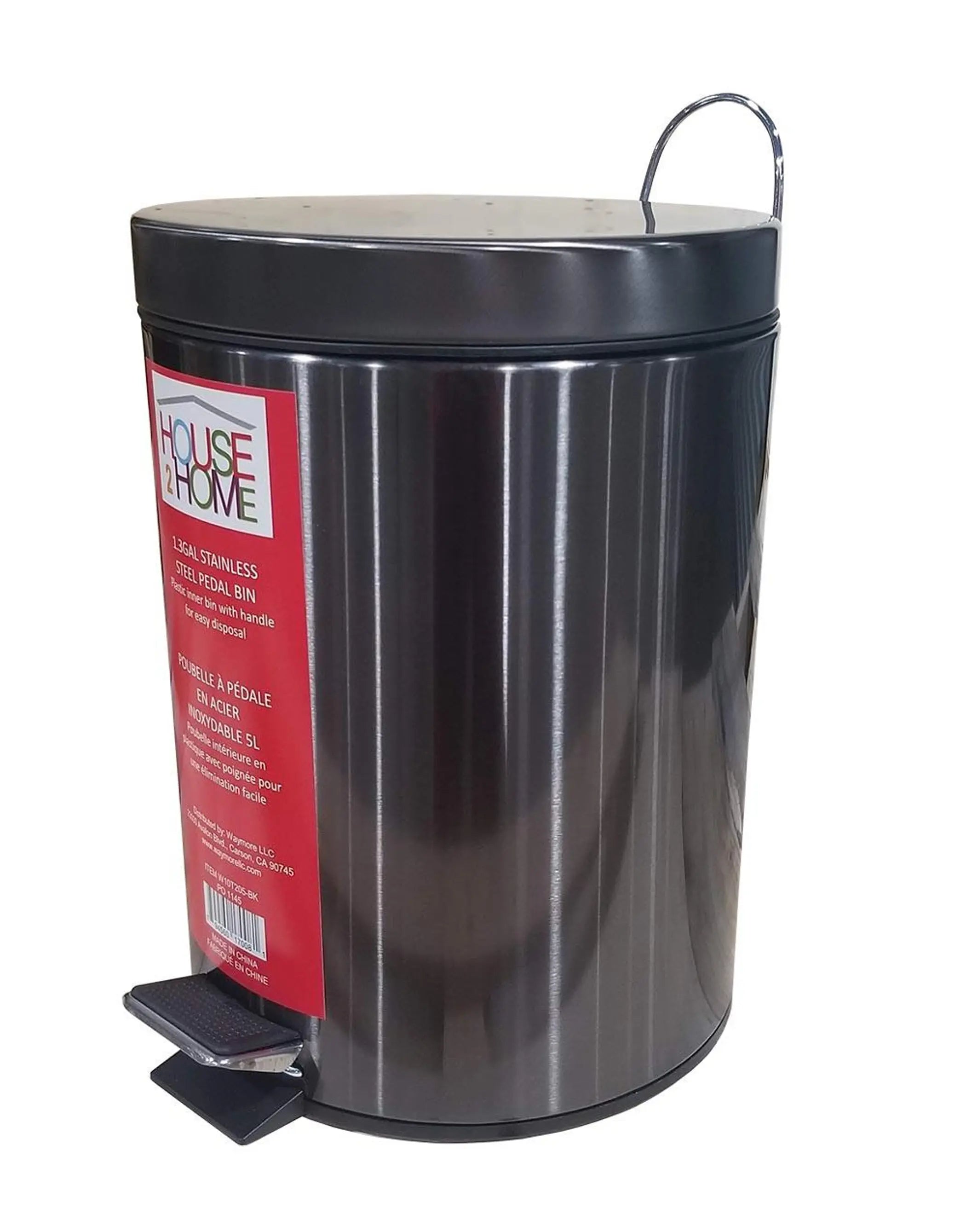 House 2 Home 5 L Stainless Steel Pedal Waste Bin Waymore LLC