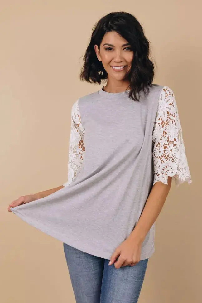 How I Go Lace Sleeve Tunic Stay Warm in Style