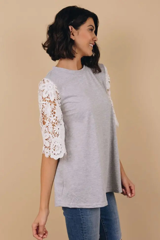 How I Go Lace Sleeve Tunic Stay Warm in Style