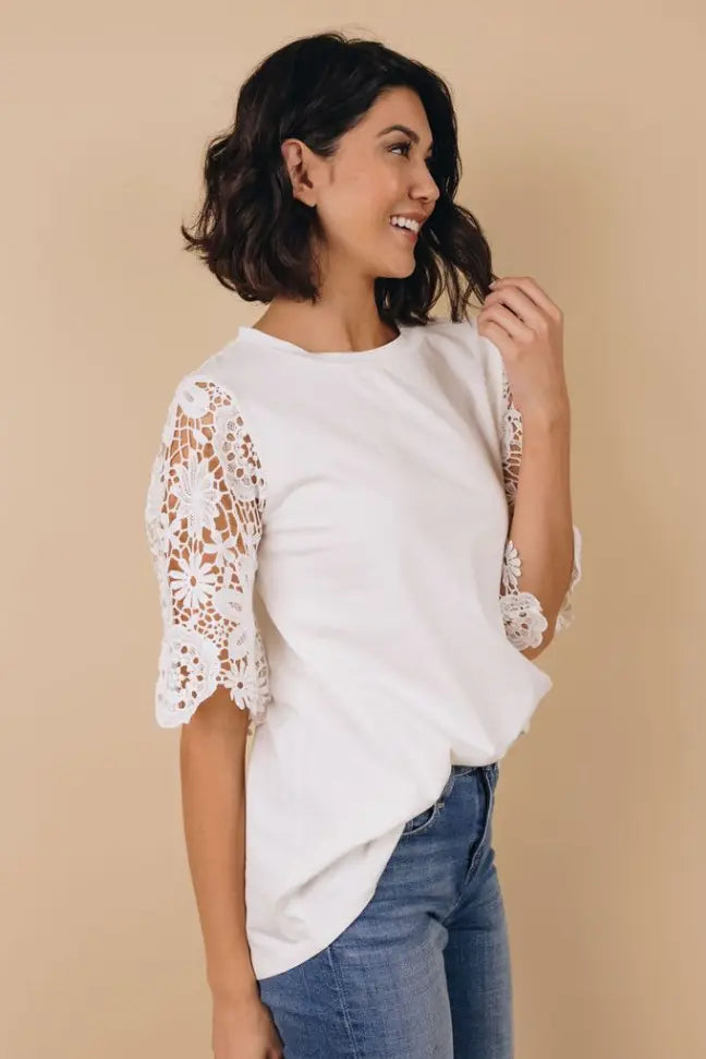 How I Go Lace Sleeve Tunic Stay Warm in Style