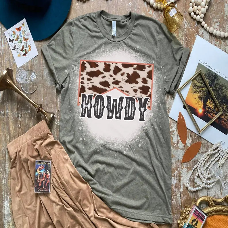 Howdy green Shirt Bleached CK's Boutique