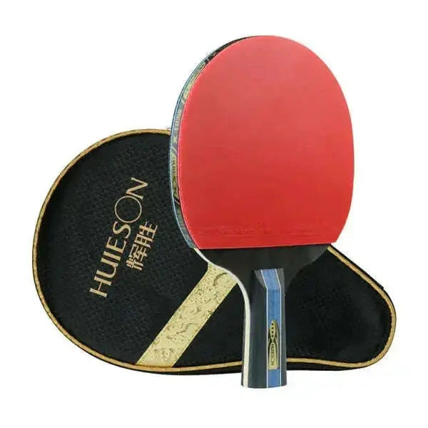 Huieson-7-Ply-Pure-Wood-Table-Tennis-Racket-Double-Face-Pimples-in-Sticky-Rubber-4-Star-Ping-Pong-Paddle-Bat-for-New-Learners-GreatEagleInc-334652099