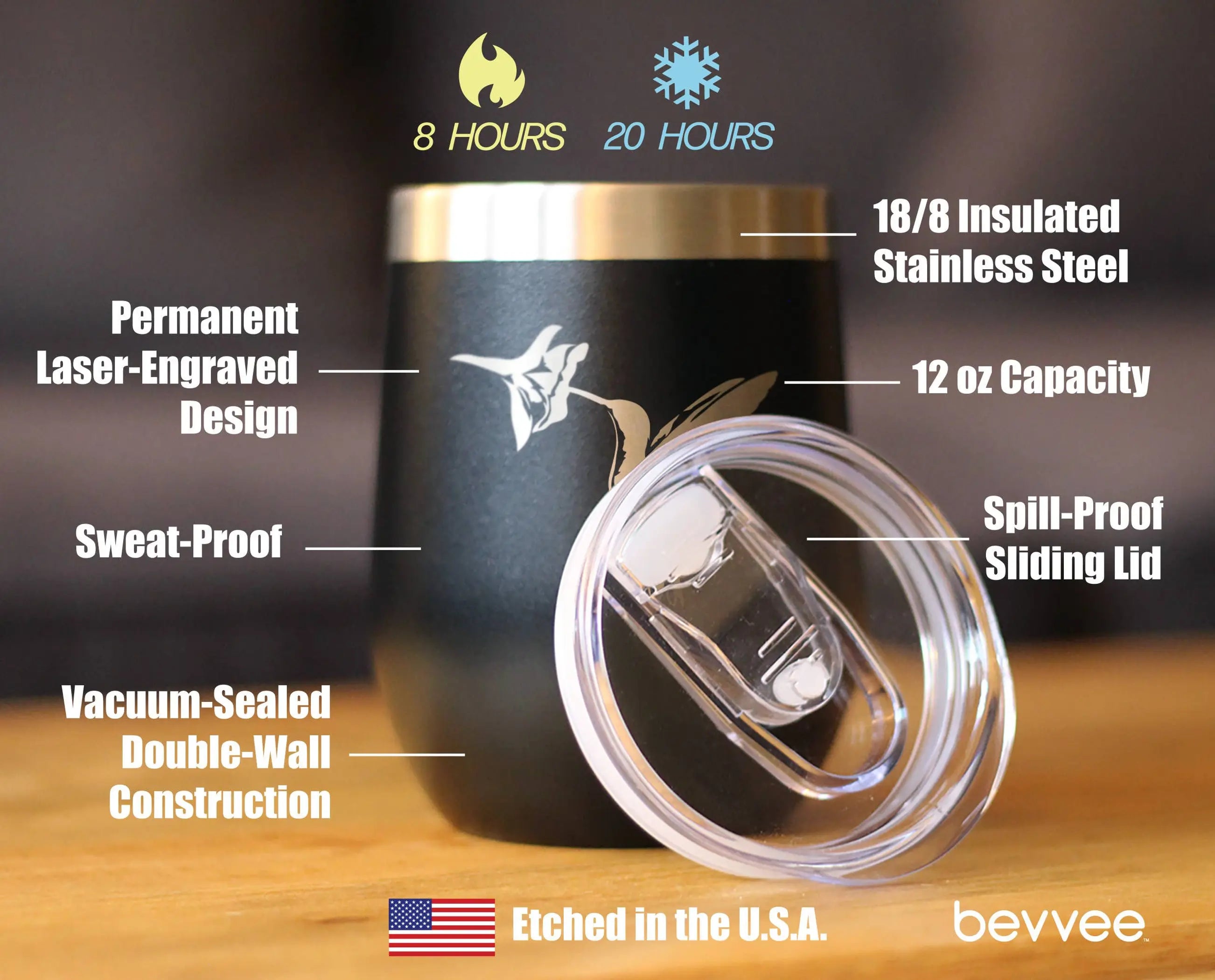 Hummingbird Insulated Wine Tumbler - Bird Nature Gifts Bevvee