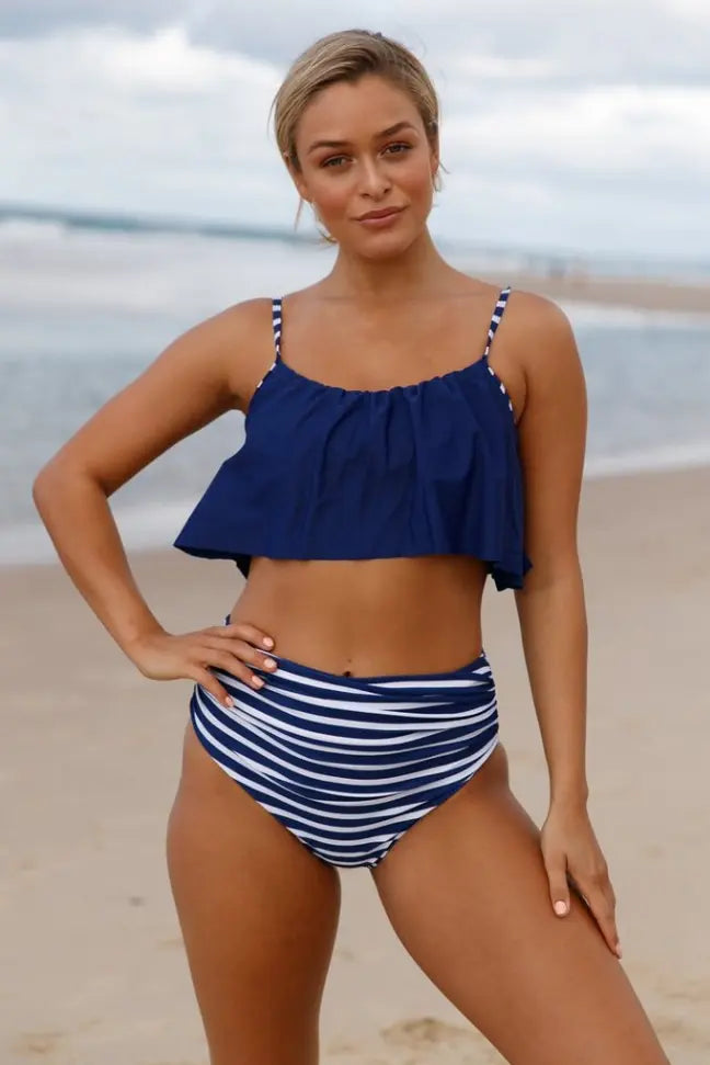 Huntington Ruffle Bikini Swimsuit Stay Warm in Style