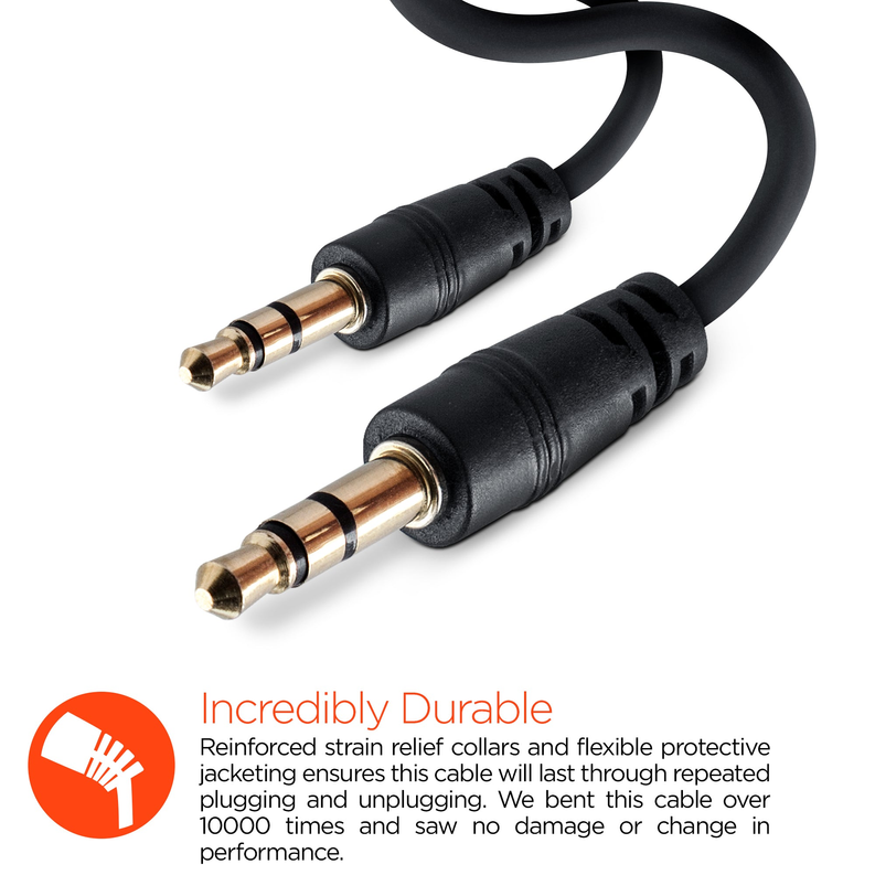 HyperGear 3.5mm Stereo AUX Cable 3ft Black HyperGear