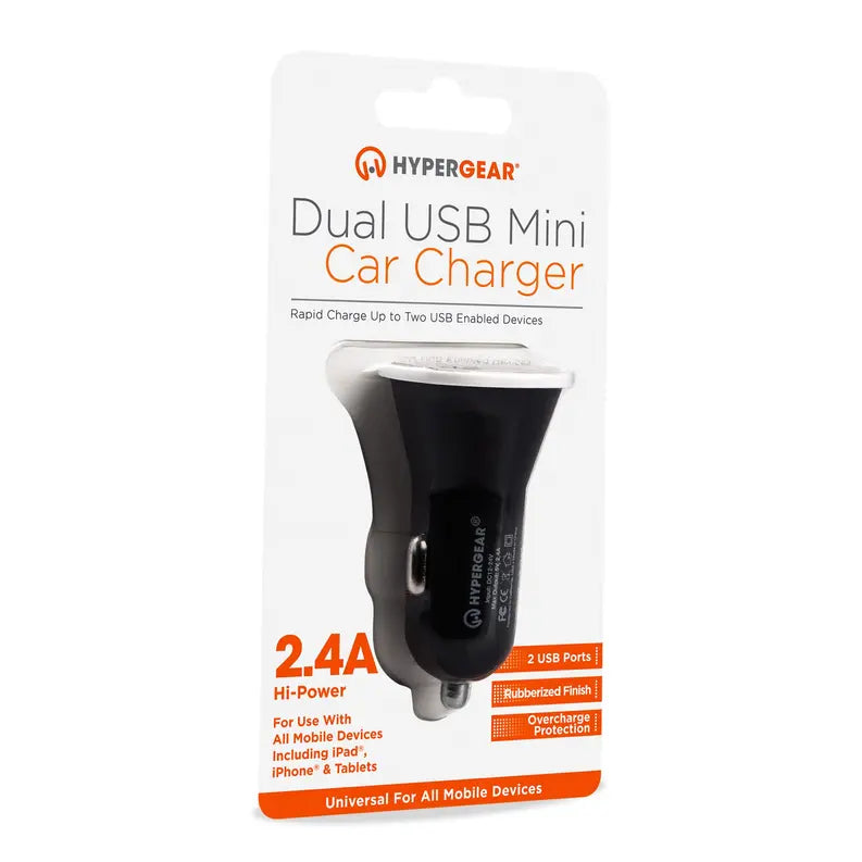 HyperGear Dual USB 2.4A Rubberized Vehicle Charger Gen-2 HyperGear